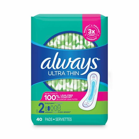 ALWAYS Ultra Thin Pads, Super Long 10 Hour, 40/Pack 59874PK